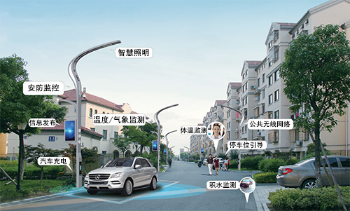 智慧路灯杆拥有功能多样、管理智能、感知精细的优势，可以利用与将老旧小区改造为现代化社区，不仅实现老旧小区的功能完善升级，还体现科技创新与绿色环保。